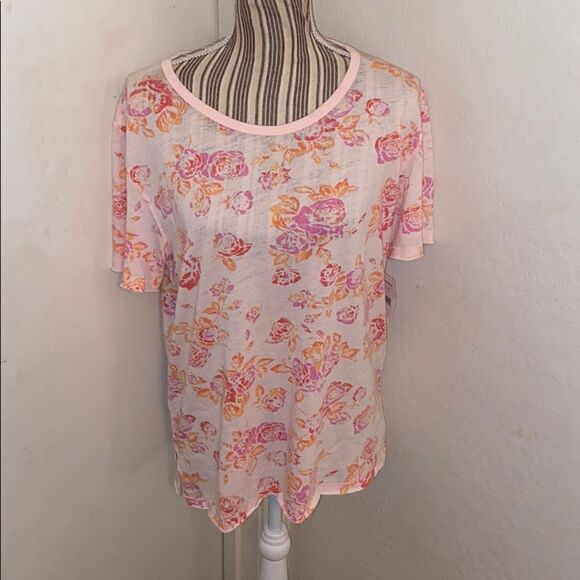 Free People Tourist Floral Design Pink Shirt Contemporary Feminine Casual - Picture 4 of 11